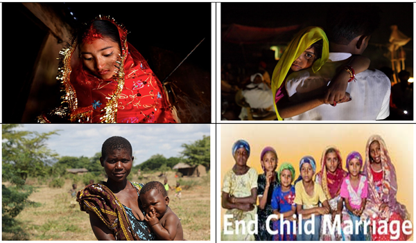 child marriage picture collage